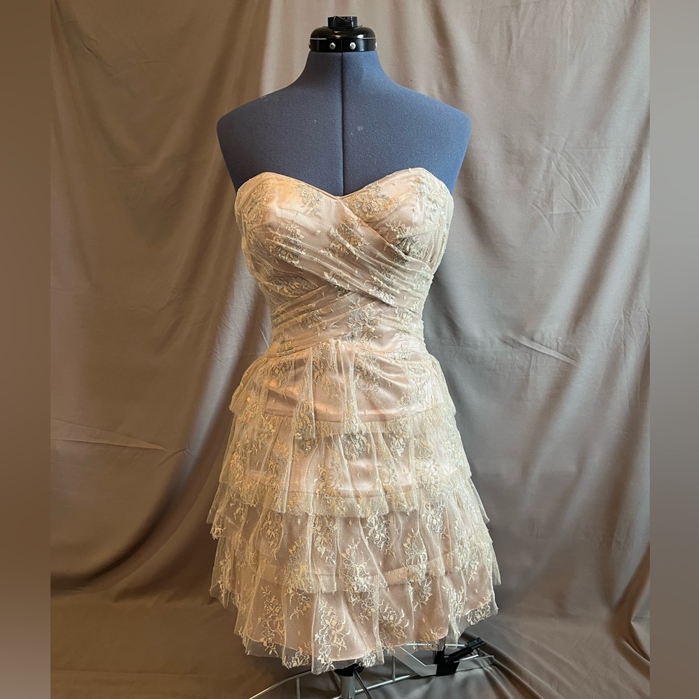 Champagne Lace Cocktail Dress